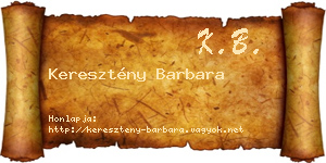 Keresztény Barbara névjegykártya