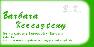 barbara kereszteny business card